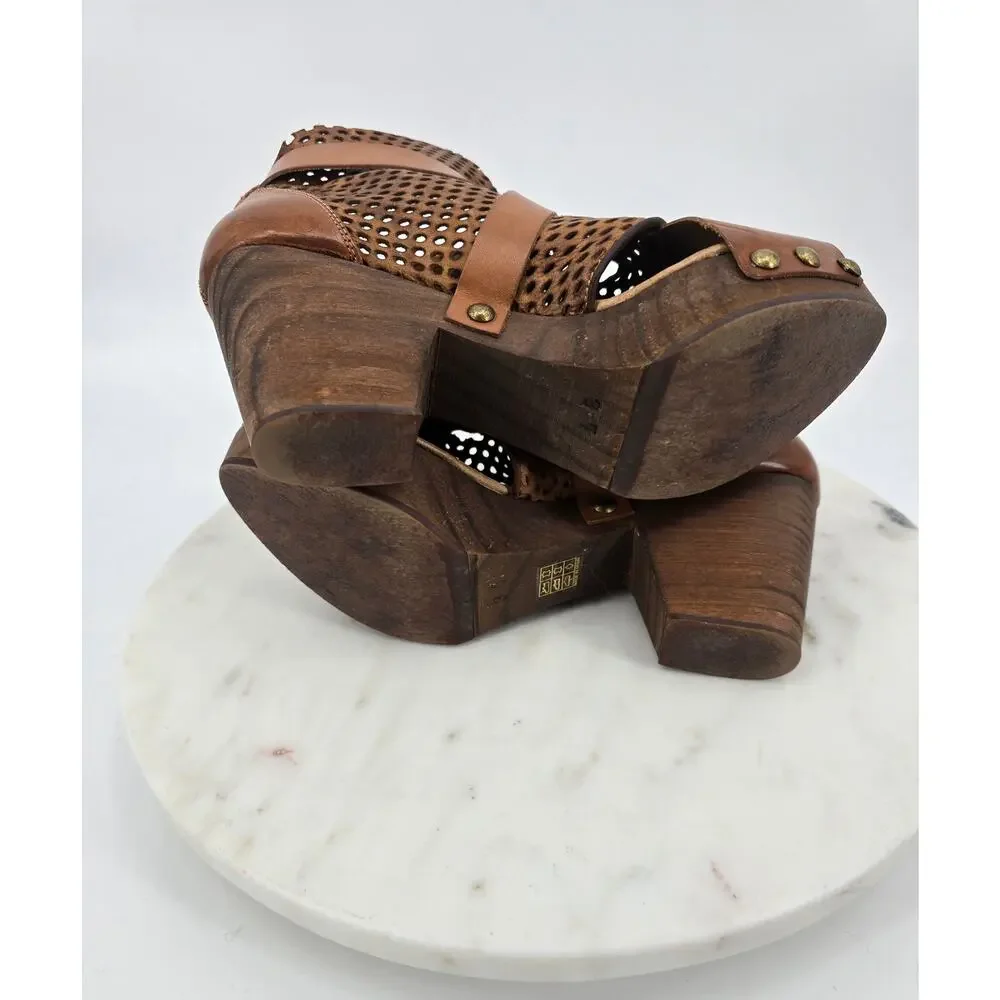 Free People Indie Festival Boho Rendering Mesh Leather Clog‎